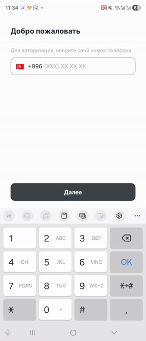Шаг 2: Введите номер телефона